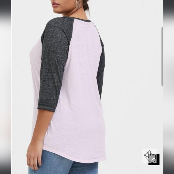 Torrid Size 0 (large) Mama Needs Coffee ☕ Raglan Crew Tee shirt pink - Picture 2 of 5